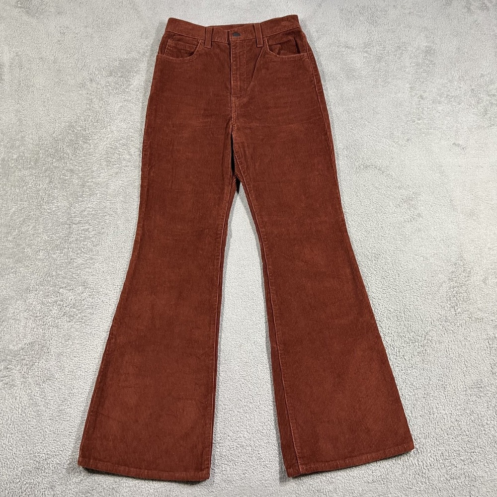 Levis Pants Womens 25x29 Brown Corduroy 70s High Flare